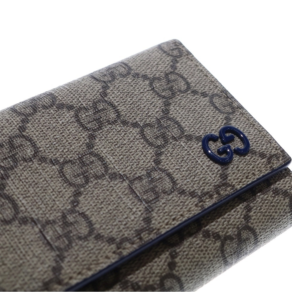 GUCCI(グッチ) GGスプリーム ディテール付き 三つ折り財布 コンパクトウォレット コインケース ベージュ レザー 769225 シルバー金具