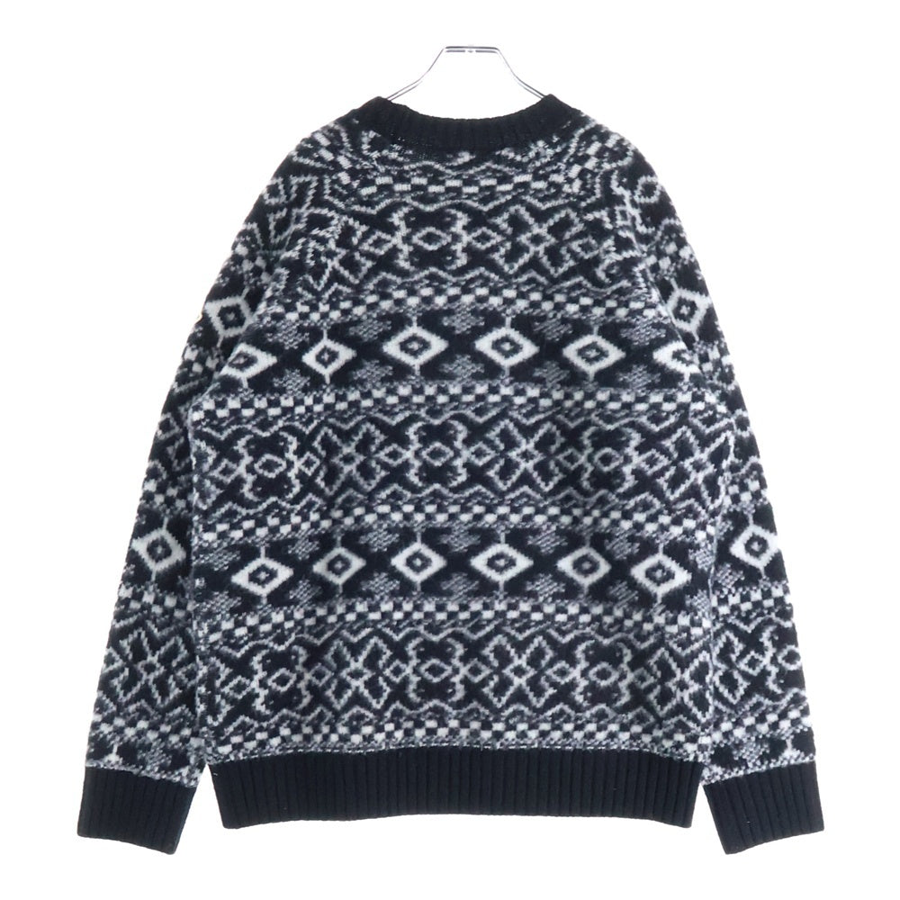 MONCLER(モンクレール) 22AW 総柄ジャガード ウール クルーネック プルオーバー 長袖ニット セーター ブラック H20919C00027 M2268