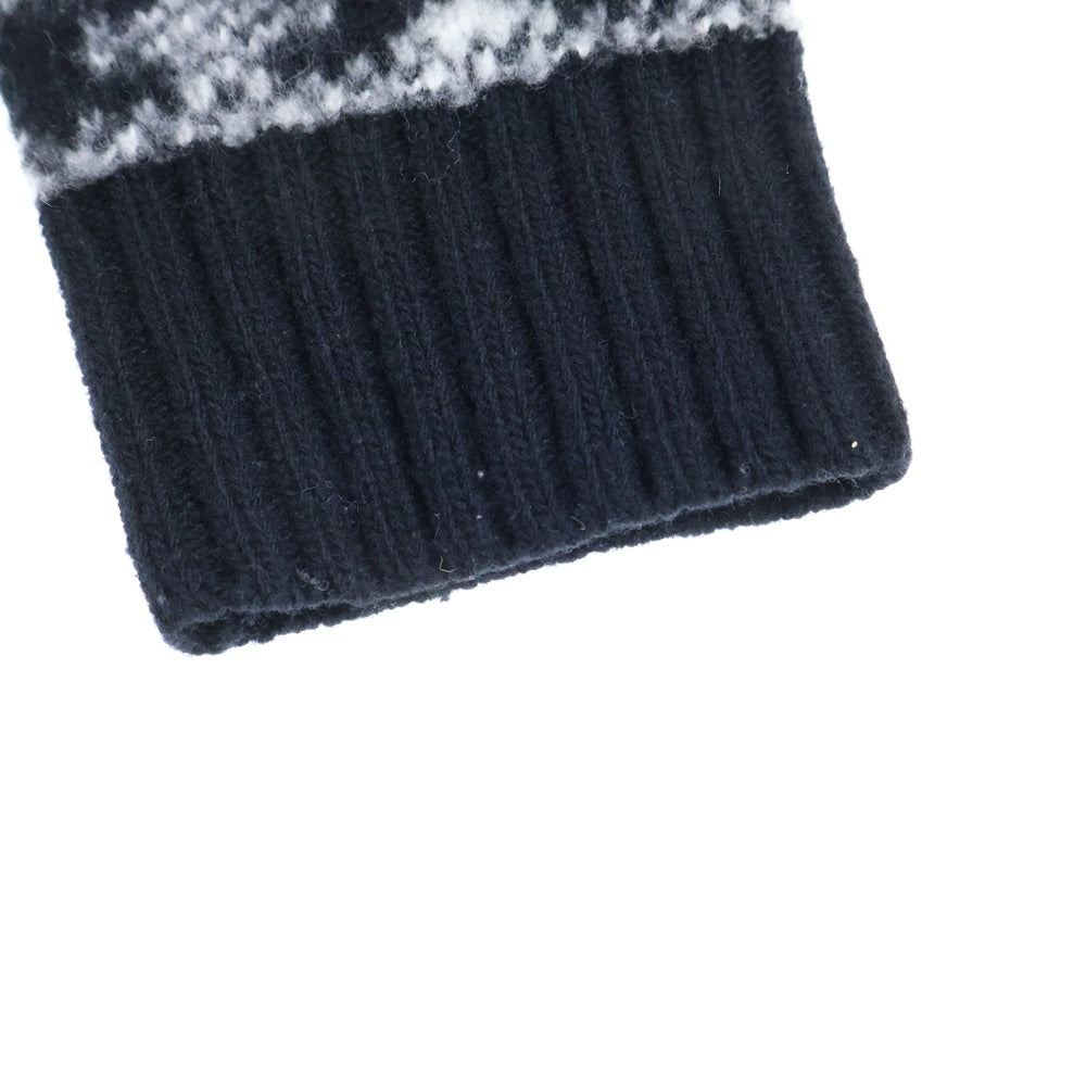 MONCLER(モンクレール) 22AW 総柄ジャガード ウール クルーネック プルオーバー 長袖ニット セーター ブラック H20919C00027 M2268