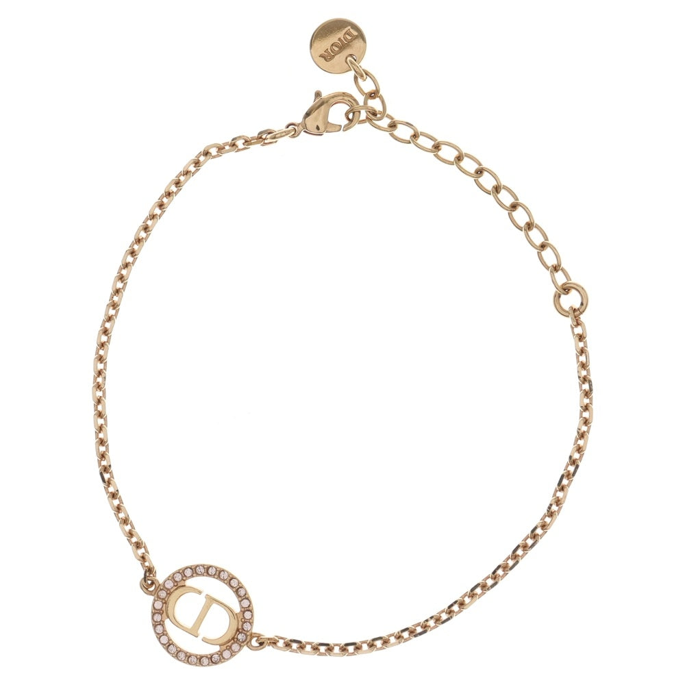 Christian Dior(クリスチャンディオール) Petit CD ロゴ ブレスレット ラインストーン ピンクゴールド GP