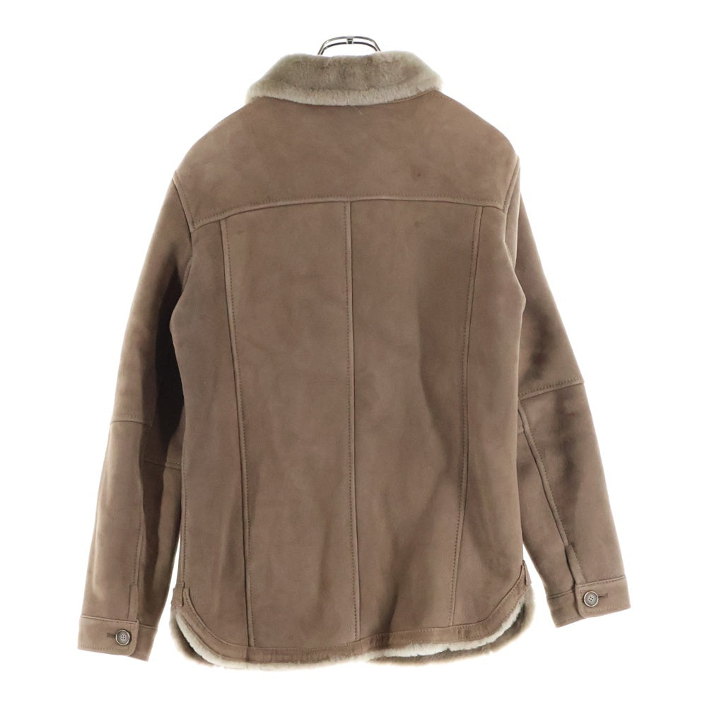 EMMETI(エンメティ) スエード ムートンレザー ボアライニング 4B ジャケット ブラウン 1125-343-4592