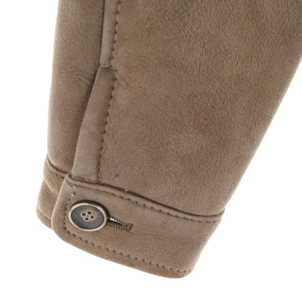 EMMETI(エンメティ) スエード ムートンレザー ボアライニング 4B ジャケット ブラウン 1125-343-4592