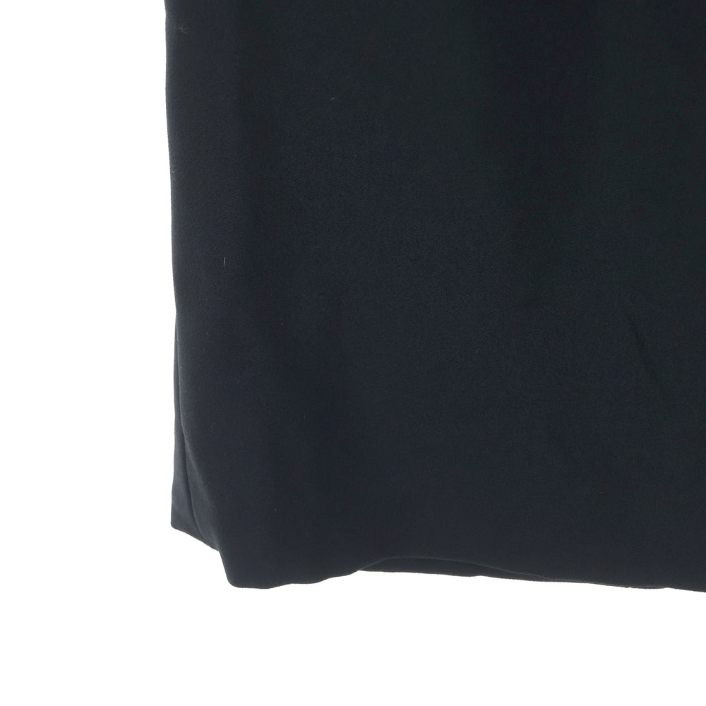 DOLCE & GABBANA(ドルチェアンドガッバーナ) ギャザーデザイン シルク混 レーヨン 長袖 タイト ロングワンピース ブラック レディース F6DB1T