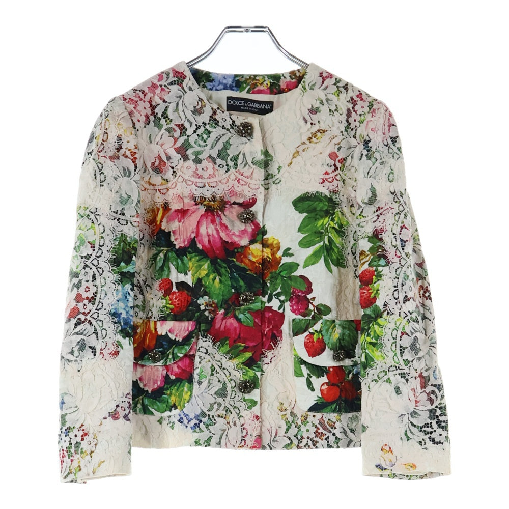 新品同様❗️DOLCE&GABBANA フローラルレース　シルクカーディガン DOLCE & GABBANA(ドルチェアンドガッバーナ) セットアップ フラワー総