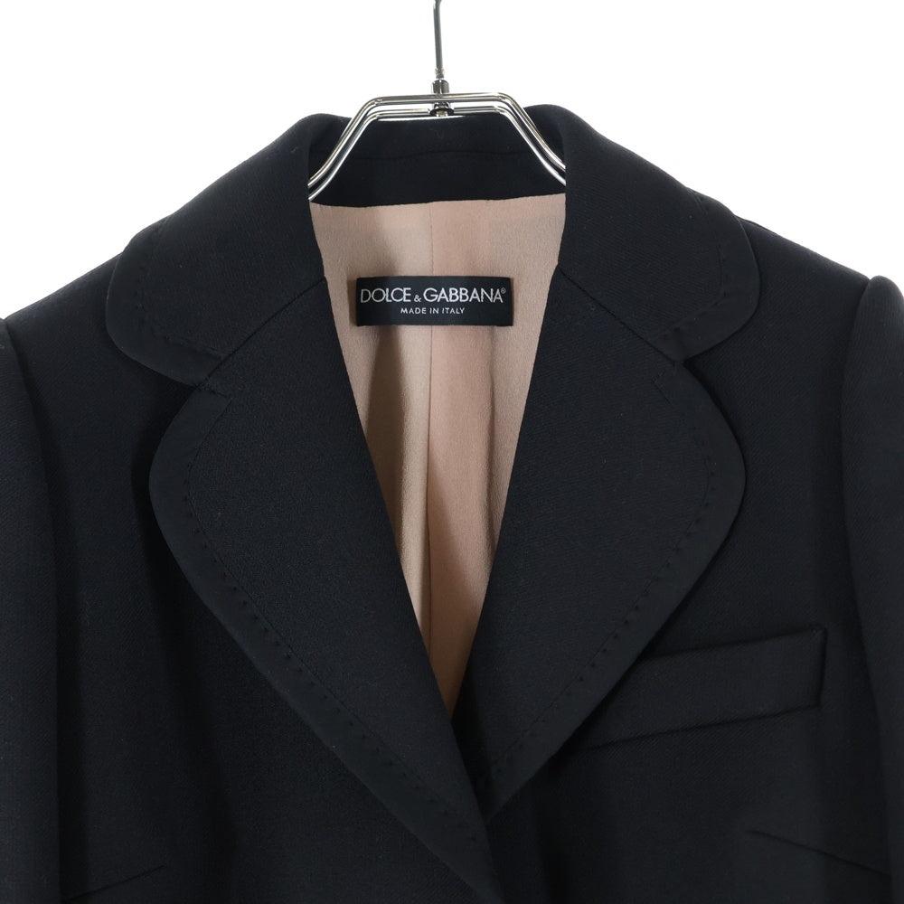 DOLCE & GABBANA(ドルチェアンドガッバーナ) ラウンドラペル スナップボタン 3B テーラードジャケット ブラック レディース F265CT