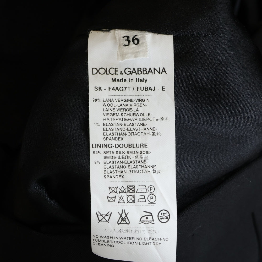 DOLCE & GABBANA(ドルチェアンドガッバーナ) ウール タイト ミディアムスカート ブラック レディース F4AG7T