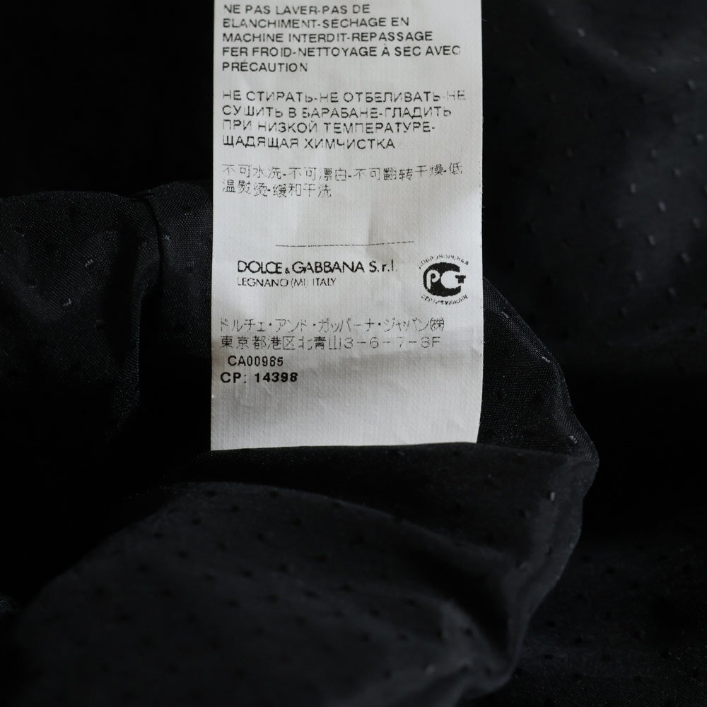 DOLCE & GABBANA(ドルチェアンドガッバーナ) セットアップ フラワー総柄ジャガード コード刺繍 ピークドラペル 2B テーラードジャケット ハイライズ スラックスパンツ ブラック レディース F29P7Z