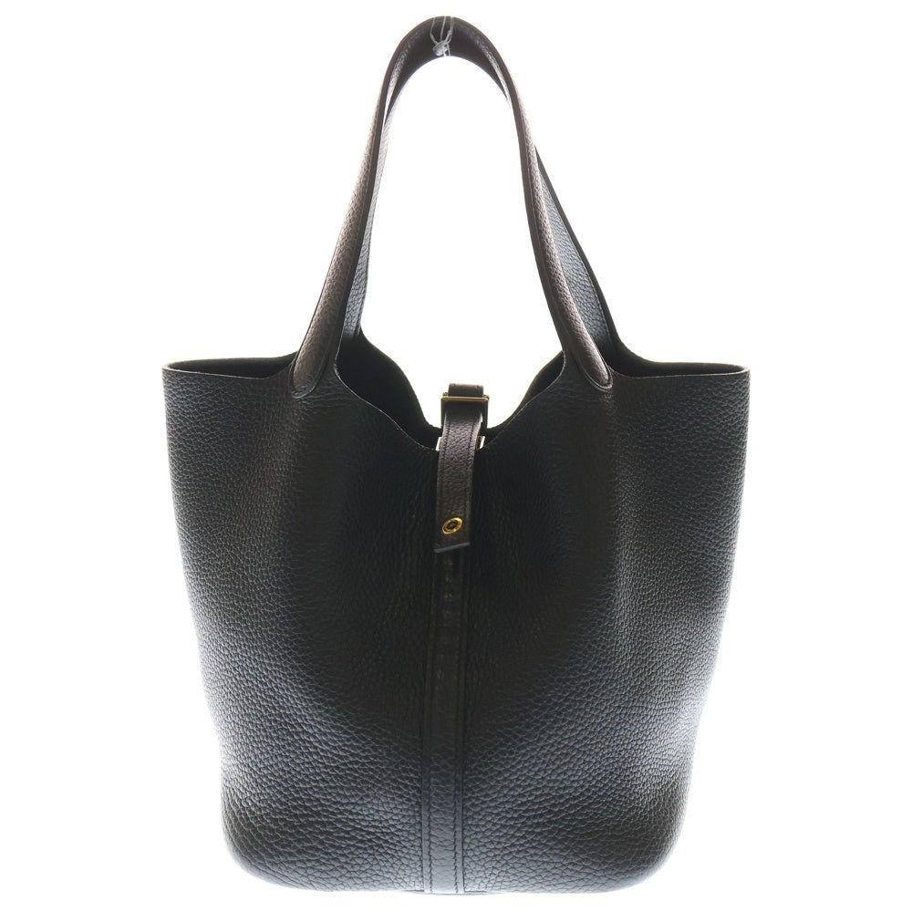 HERMES(エルメス) ピコタンロックMM ブラック トリヨンクレマンス ハンドバッグ シルバー金具 Z刻印 レディース