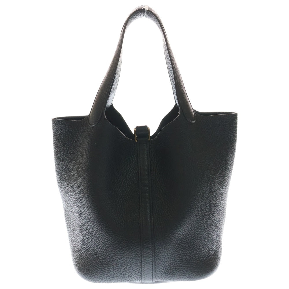 HERMES(エルメス) ピコタンロックMM ブラック トリヨンクレマンス ハンドバッグ シルバー金具 Z刻印 レディース