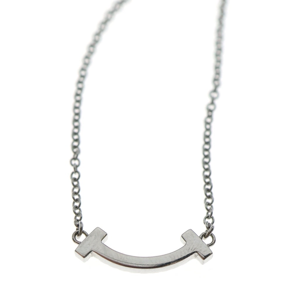 TIFFANY & Co.(ティファニー) Tスマイル ミニ ダイヤネックレス ペンダント チェーン シルバー Au750 2.4g レディース