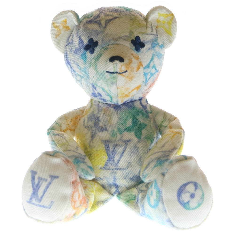 LOUIS VUITTON(ルイヴィトン) モノグラム ドゥドゥ ルイ ぬいぐるみ テディベア ブルー コットン GI0502 レディース