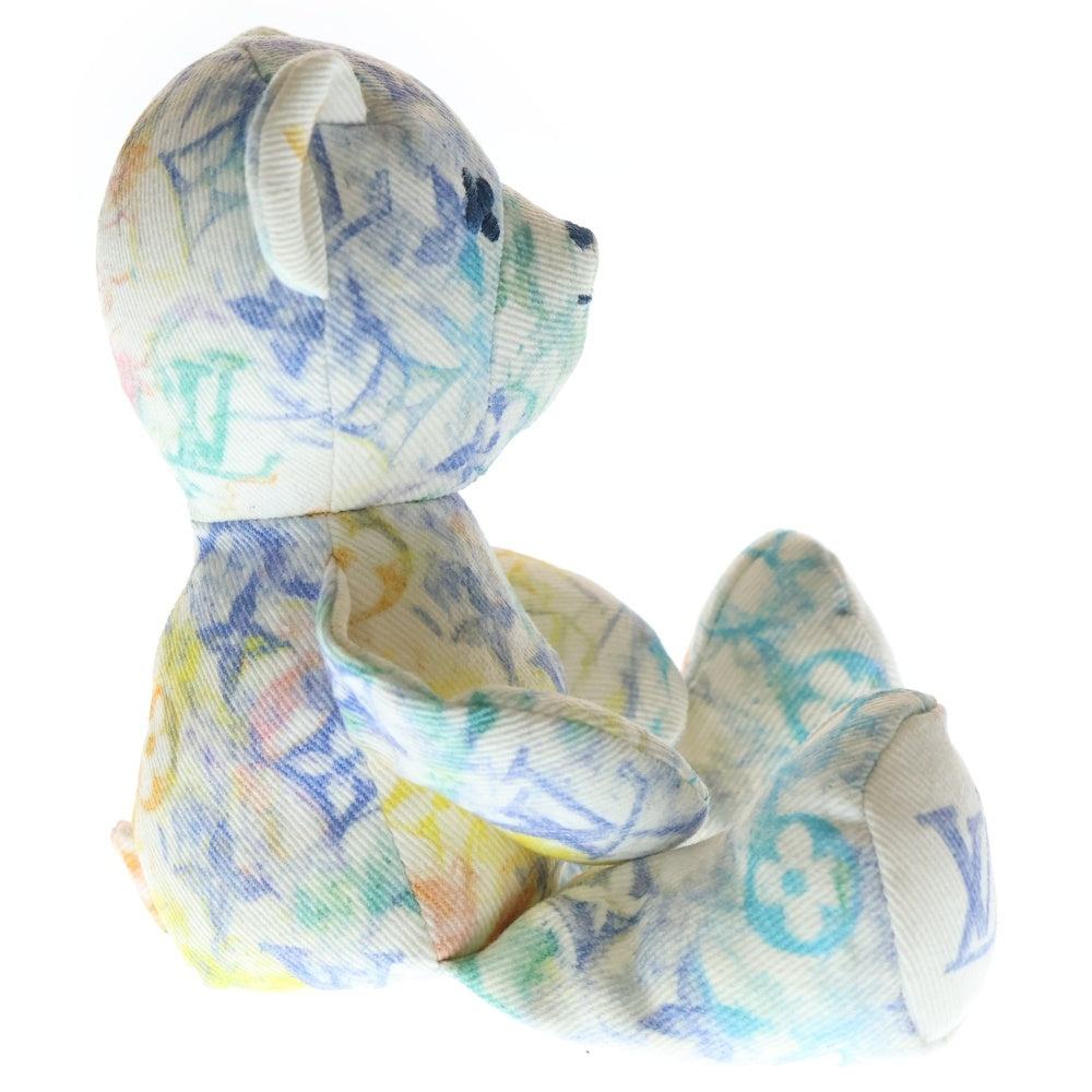 LOUIS VUITTON(ルイヴィトン) モノグラム ドゥドゥ ルイ ぬいぐるみ テディベア ブルー コットン GI0502 レディース