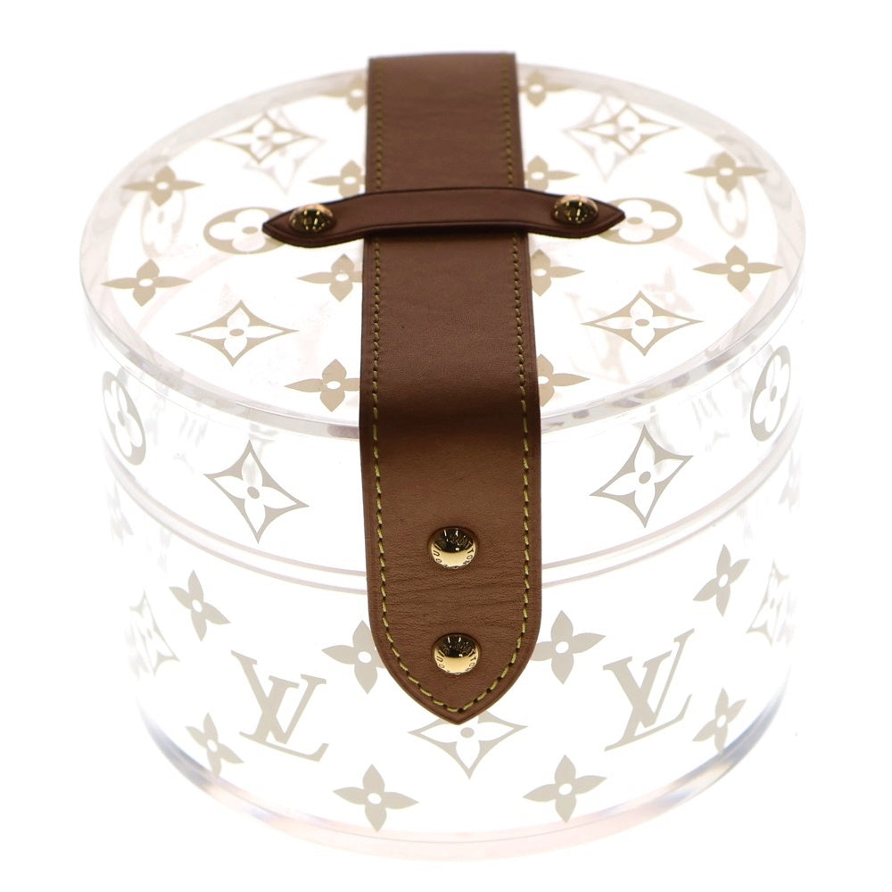 LOUIS VUITTON(ルイヴィトン) モノグラム ボワット スコット コスメケース クリア プラスティック×レザー GI0203