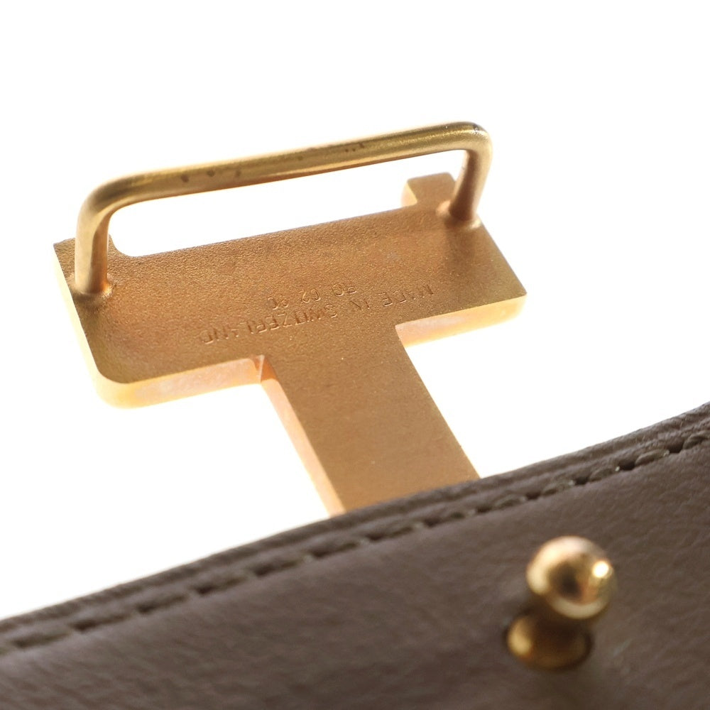 HERMES(エルメス) Hベルト Y刻印 ホワイト レザー ゴールド金具 レディース