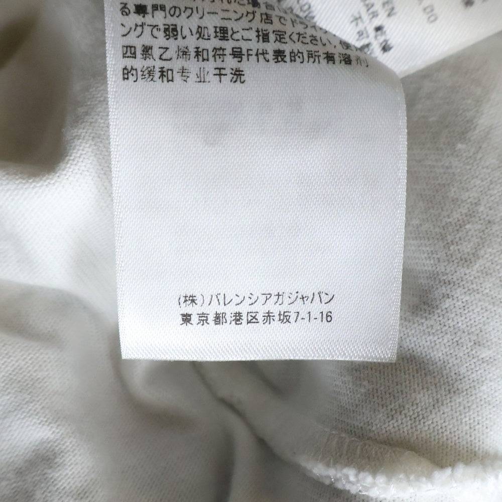 BALENCIAGA(バレンシアガ) 21AW ラバーワッペンロゴ Tシャツレイヤード Vネック 長袖ニット セーター ブラック/ホワイト 678555