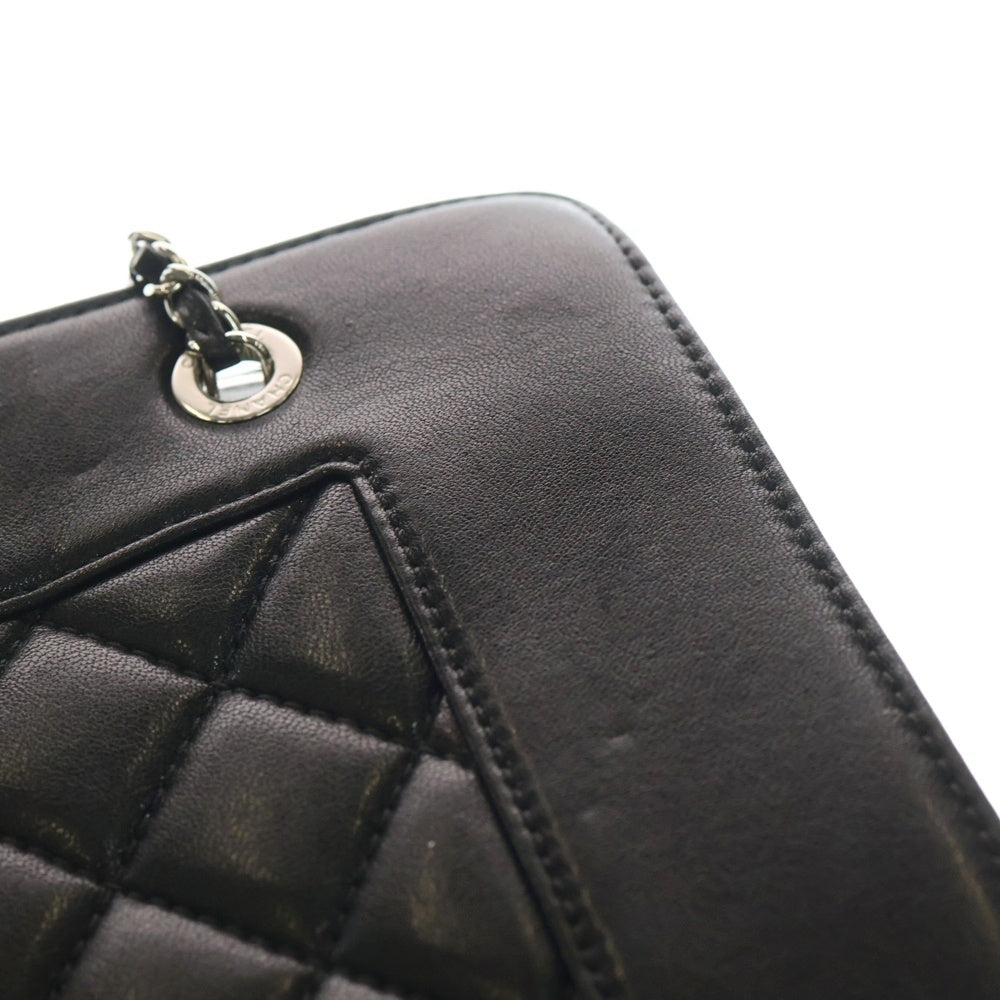 【美品】 ニューマドモアゼル　チェーントートバッグ　ブラック　ラムスキン CHANEL(シャネル) マドモアゼル マトラッセ ココマーク ラムスキン