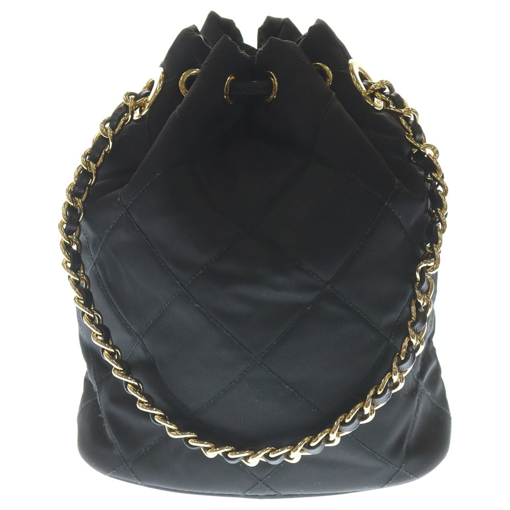 PRADA(プラダ) リナイロン デュエット バケットバッグ ハンドバッグ チェーンバッグ ミニバッグ ショルダーバッグ ブラック ナイロン 1BH038 ゴールド金具 レディース