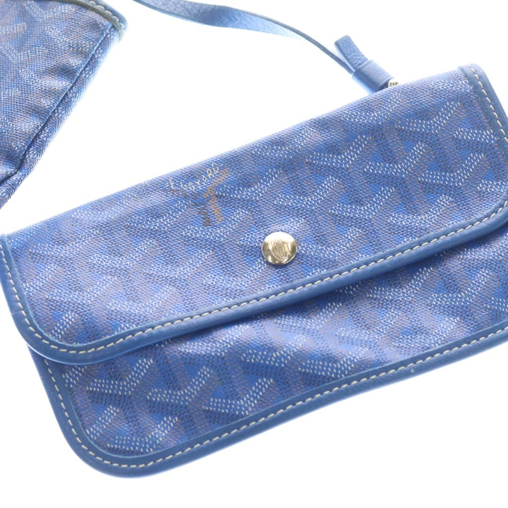 GOYARD(ゴヤール) サンルイPM PVCコーティングキャンバス レザー トートバッグ ブルー