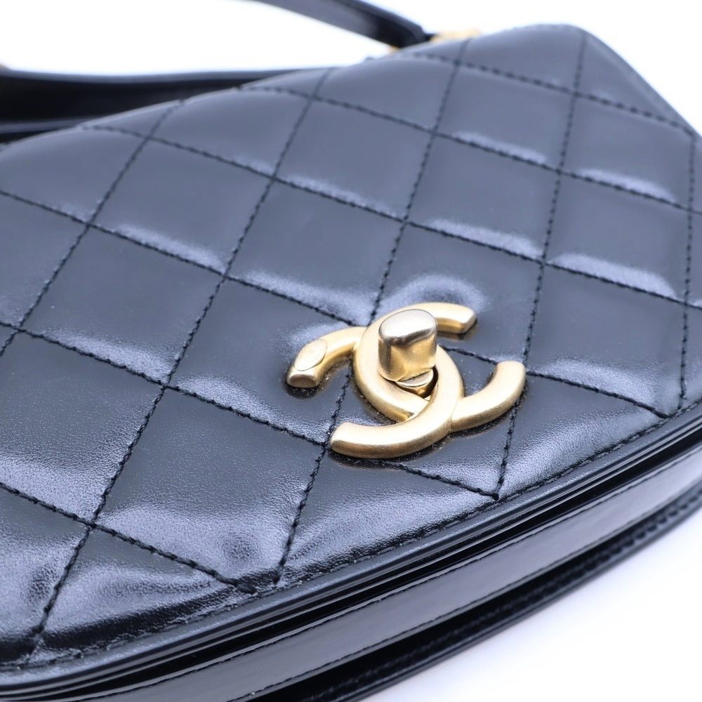 CHANEL(シャネル) ココマーク ミニマトラッセ ブラック シャイニーカーフスキン ゴールド金具 AS3402 レディース