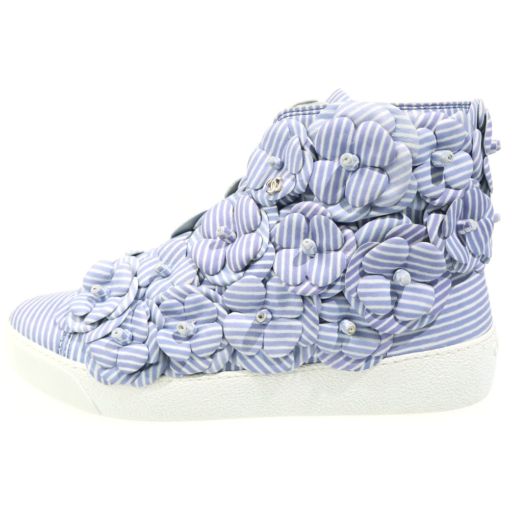 CHANEL(シャネル) カメリア ハイカットスニーカー ブルー/ホワイト G29728 レディース