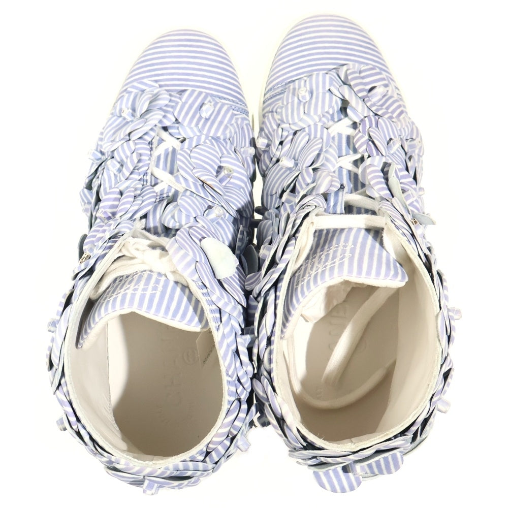 CHANEL(シャネル) カメリア ハイカットスニーカー ブルー/ホワイト G29728 レディース