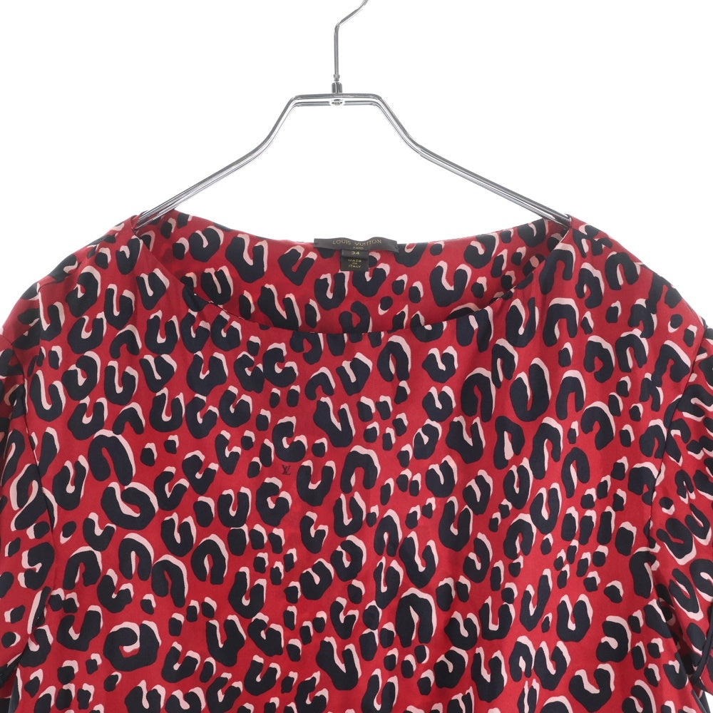 LOUIS VUITTON(ルイヴィトン) 半袖ワンピース アニマル柄 レッド
