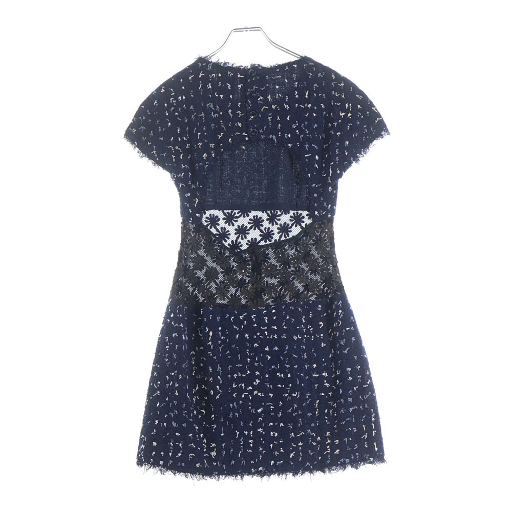 CHANEL(シャネル) 花柄半袖ワンピース ネイビー コットン P40045W04622 レディース