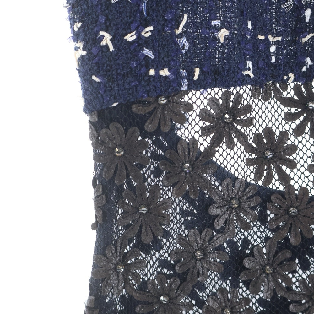 CHANEL(シャネル) 花柄半袖ワンピース ネイビー コットン P40045W04622 レディース