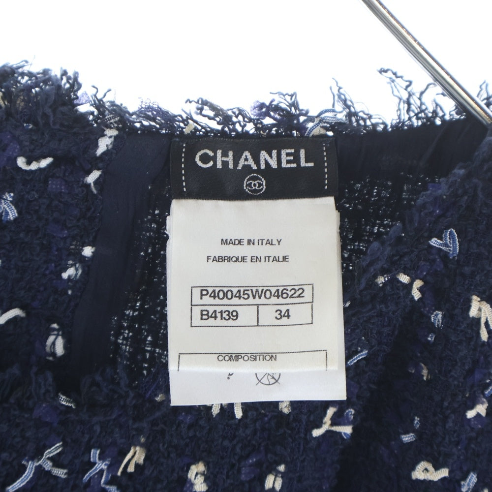 CHANEL(シャネル) 花柄半袖ワンピース ネイビー コットン P40045W04622 レディース