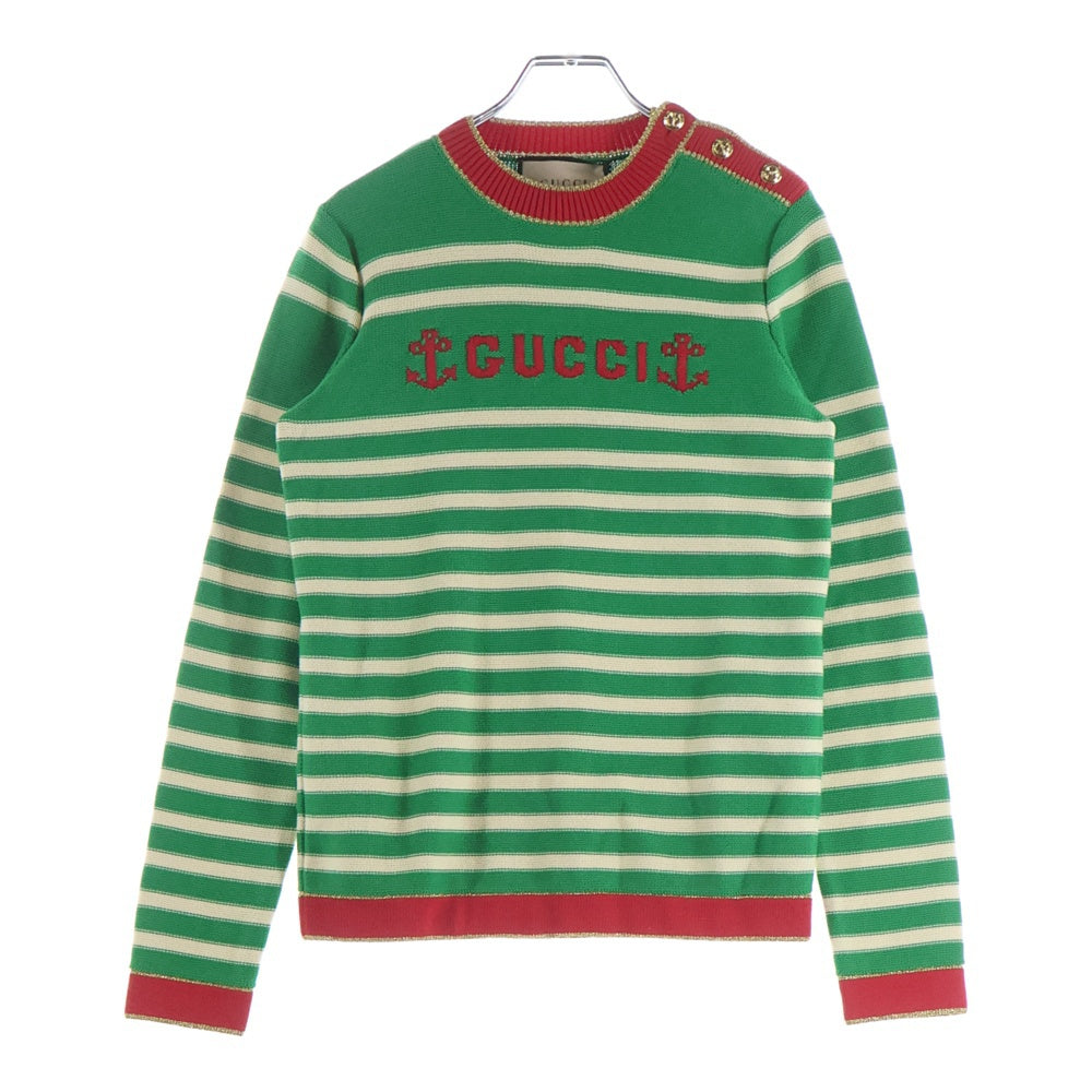 GUCCI(グッチ) フロントロゴマリンニット グリーン 691667 レディース