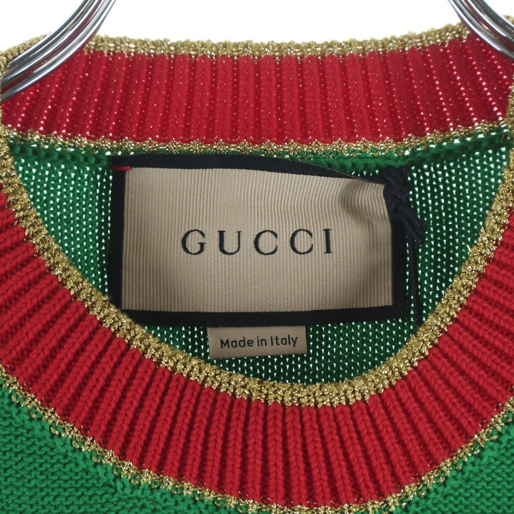 GUCCI(グッチ) フロントロゴマリンニット グリーン 691667 レディース