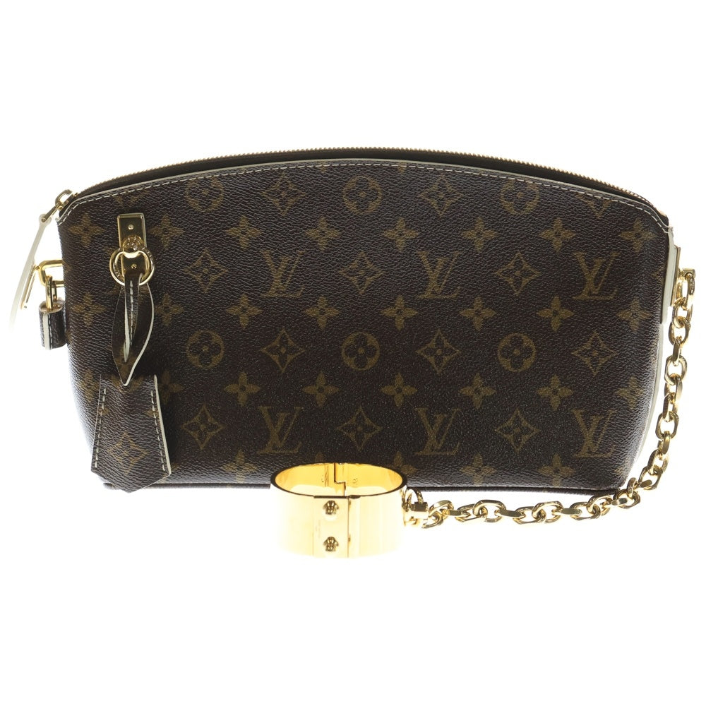 LOUIS VUITTON(ルイヴィトン) シャイニーモノグラム ロックイットクラッチ セカンドバッグ ポーチ ケース ブラウン×ホワイト PVC M40596 ゴールド金具 レディース