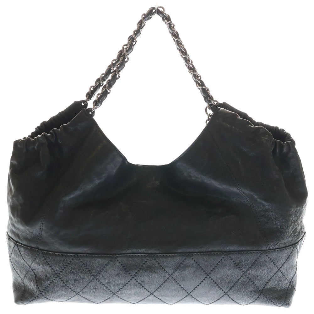 CHANEL(シャネル) ココカバス チェーンハンドバッグ トートバッグ ブラック レザー シルバー金具 レディース