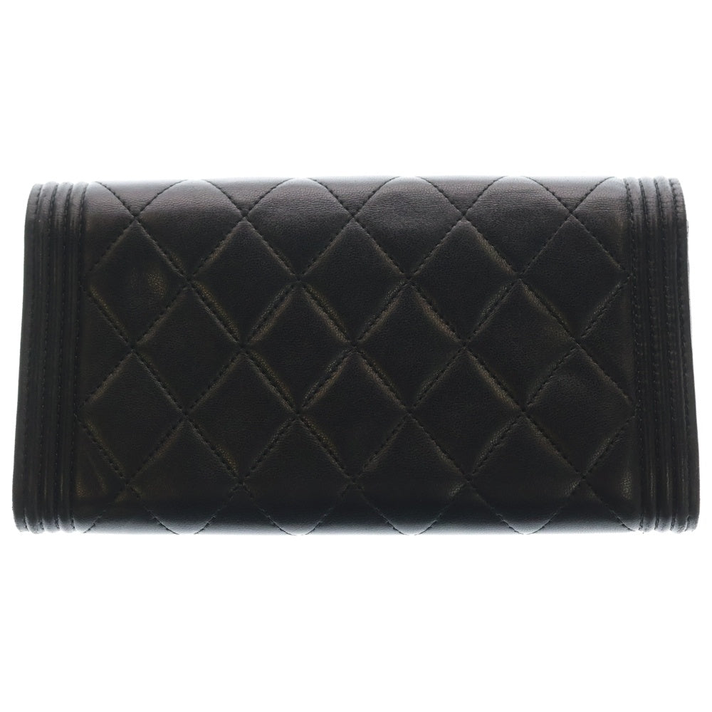 CHANEL(シャネル) ボーイシャネル 長財布 ブラック レザー 20番台