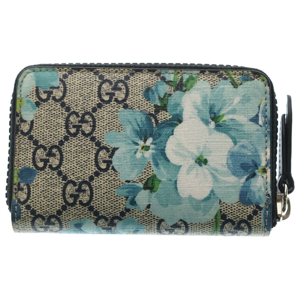 GUCCI(グッチ) GGブルームス フラワープリント コンパクトウォレット ベージュ×ブルー レザー 546354 レディース