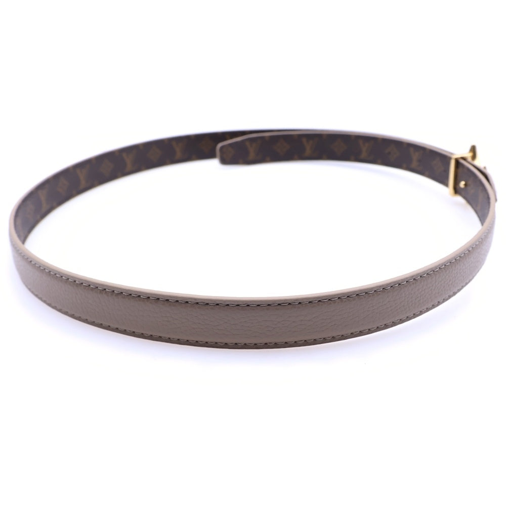 LOUIS VUITTON(ルイヴィトン) モノグラム ベルトLv フラワーグラム 20mm リバーシブル ベージュ×ブラウン レザー M4529U ゴールド金具 レディース