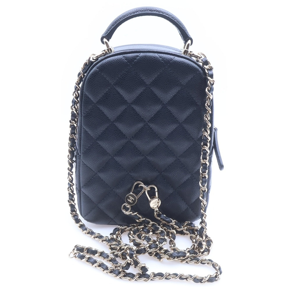 CHANEL(シャネル) マトラッセ ミニリュック ココマーク キャビアスキン レザー チェーン リュックサック バックパック ゴールド金具 ブラック AP3753