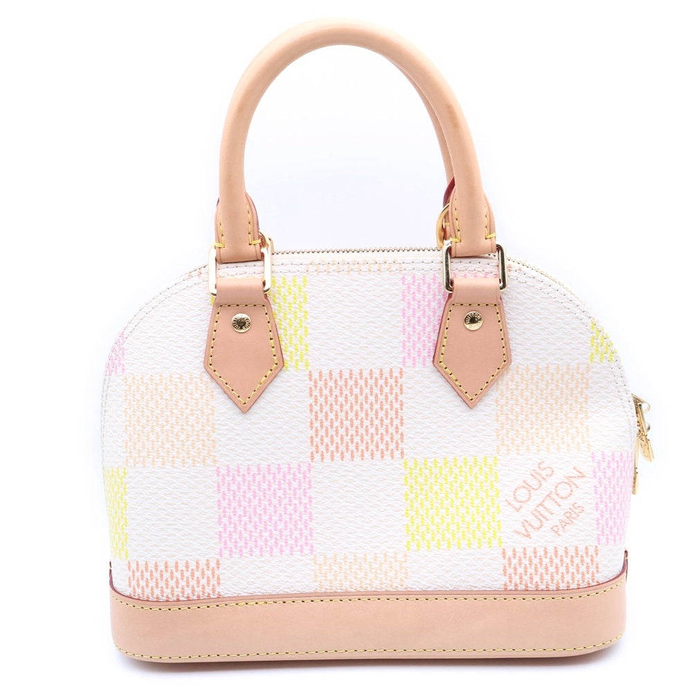 LOUIS VUITTON(ルイヴィトン) ダミエリシャス アルマBB 2WAYバッグ ショルダーバッグ ハンドバッグ ホワイト×ブラウン ピーチ N40516 ゴールド金具 レディース