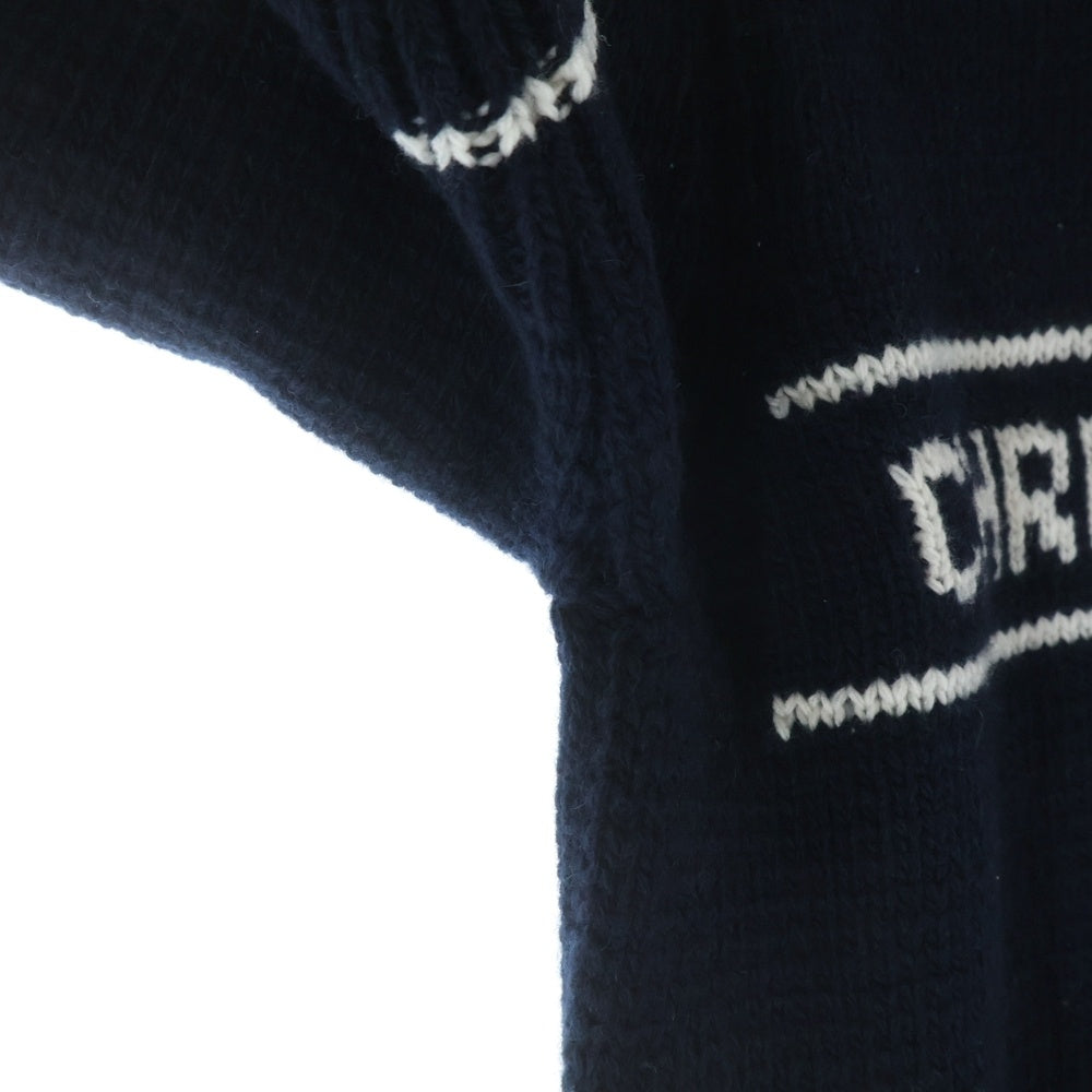 DIOR(ディオール) 22AW Logo S/S Knit Sweater ロゴショートスリーブ半袖ニット ネイビー レディース 224S09AM308