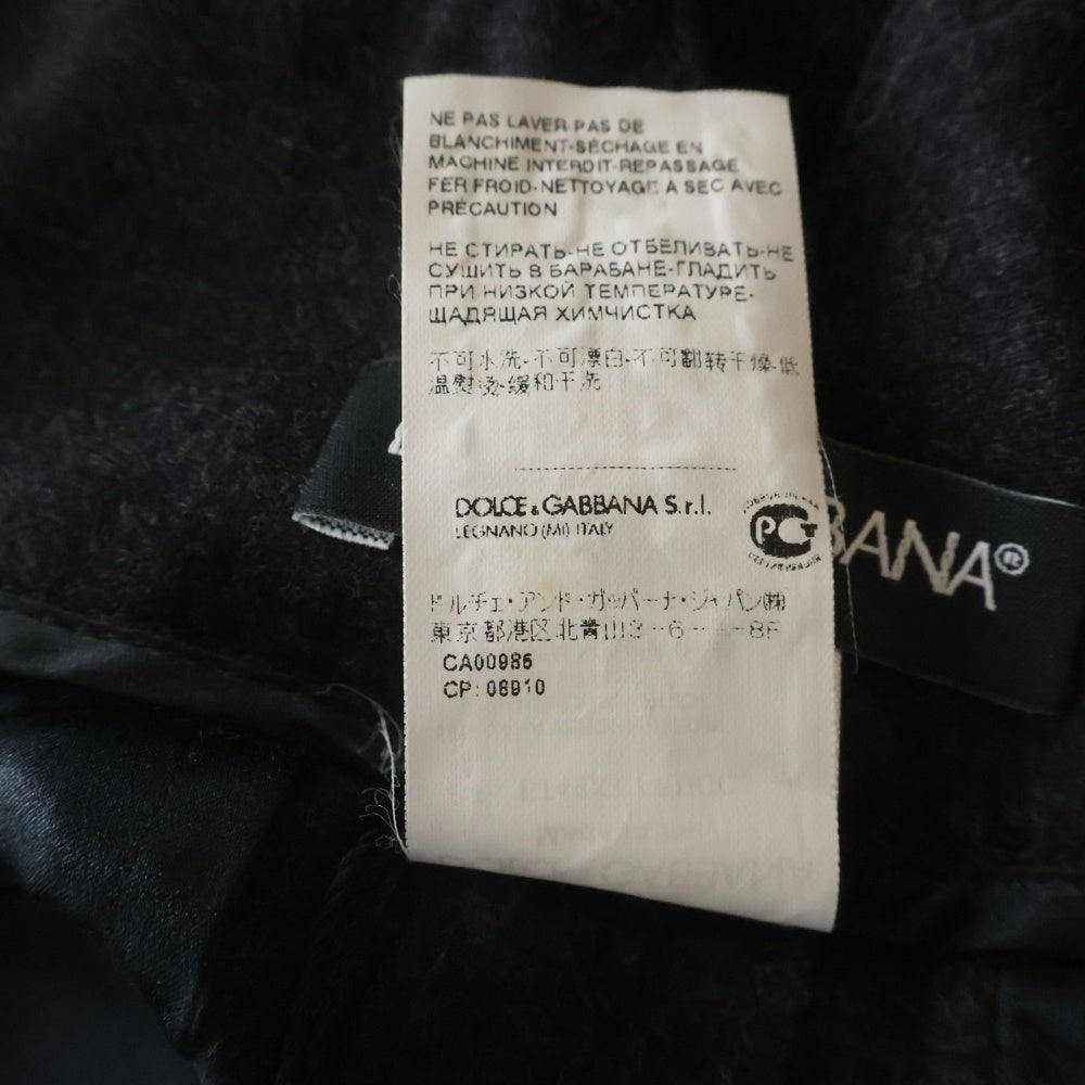 DOLCE & GABBANA(ドルチェアンドガッバーナ) ビジューボタン ウール スラックス パンツ ダークグレー レディース FT49XT