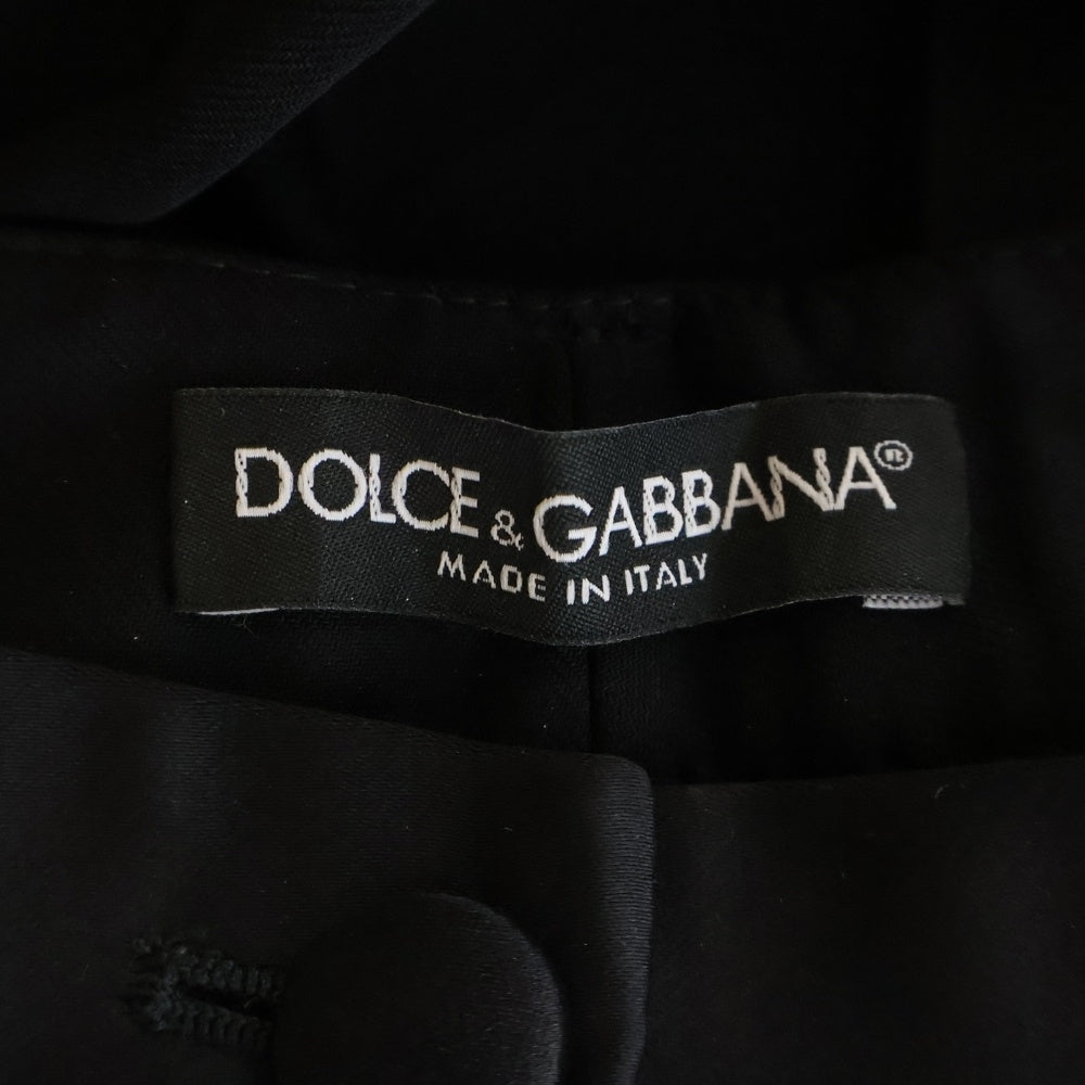 DOLCE & GABBANA(ドルチェアンドガッバーナ) サイドライン ウール スラックス タキシード パンツ ブラック レディース FTDYET