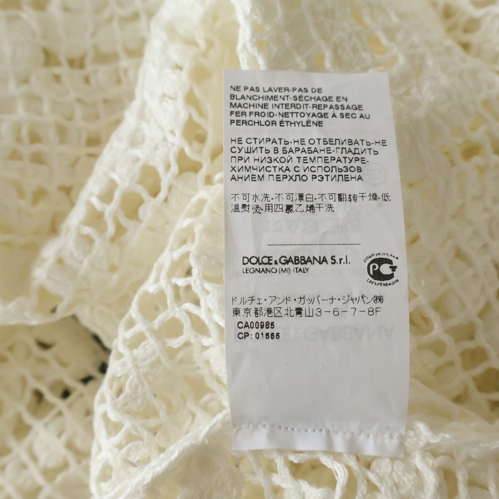 DOLCE & GABBANA(ドルチェアンドガッバーナ) コード刺繍 ハーフスリーブトップス ホワイト レディース FI065K