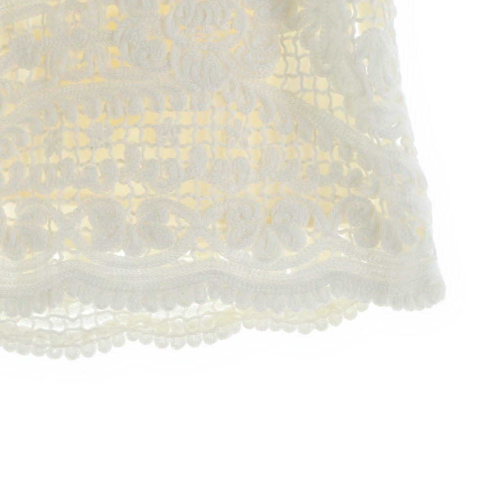 DOLCE & GABBANA(ドルチェアンドガッバーナ) コード刺繍 ミニ フレア スカート ホワイト レディース FIK68K