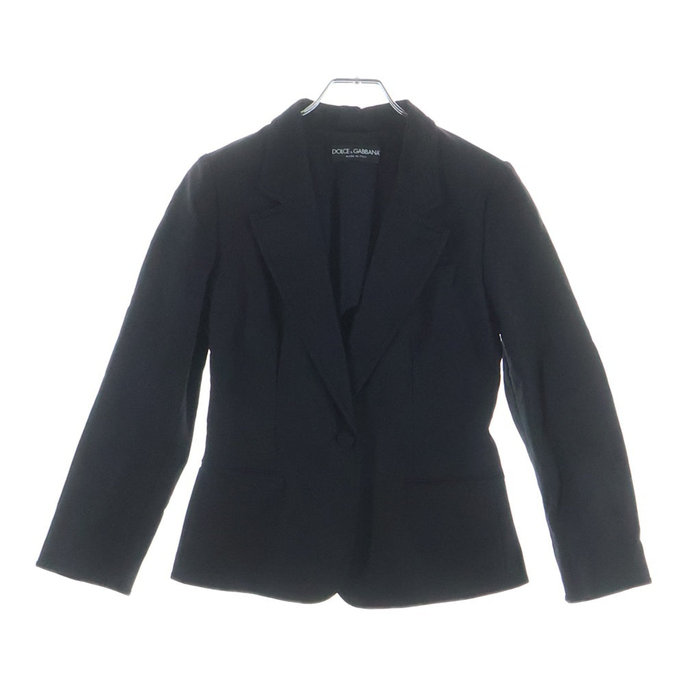 DOLCE & GABBANA(ドルチェアンドガッバーナ) シルク混 コットン 1B テーラードジャケット ブラック レディース F255OT