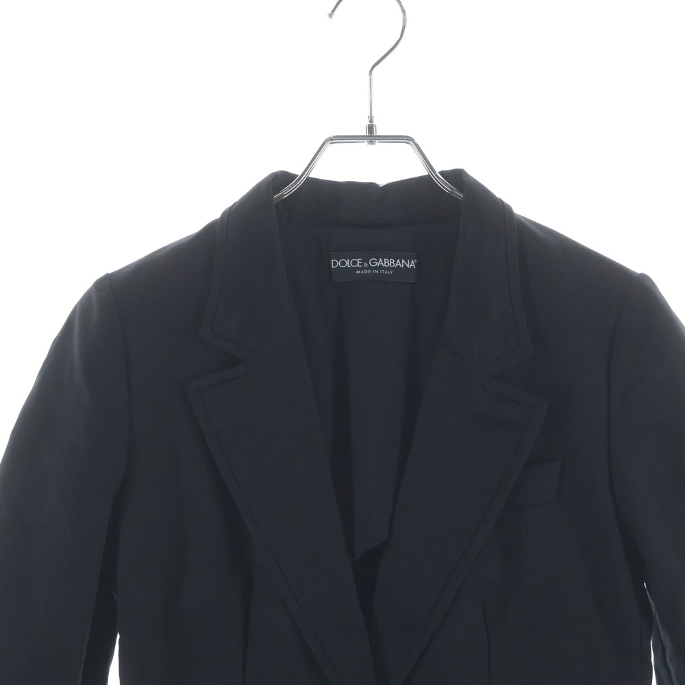 DOLCE & GABBANA(ドルチェアンドガッバーナ) シルク混 コットン 1B テーラードジャケット ブラック レディース F255OT