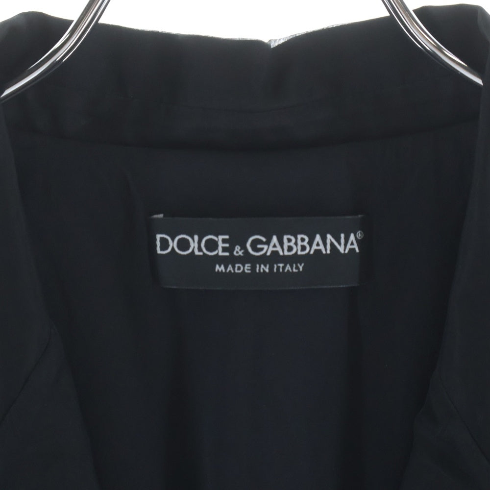 DOLCE & GABBANA(ドルチェアンドガッバーナ) シルク混 コットン 1B テーラードジャケット ブラック レディース F255OT