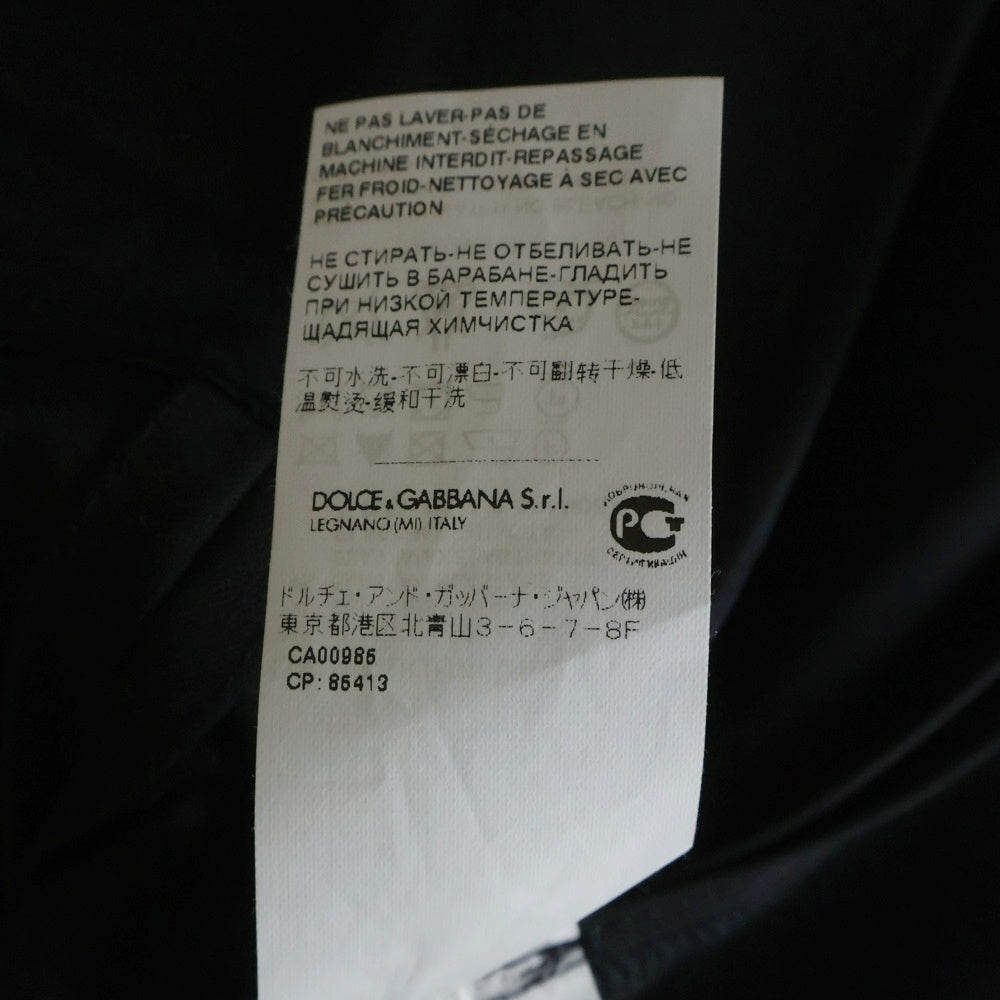 DOLCE & GABBANA(ドルチェアンドガッバーナ) シルク混 コットン 1B テーラードジャケット ブラック レディース F255OT