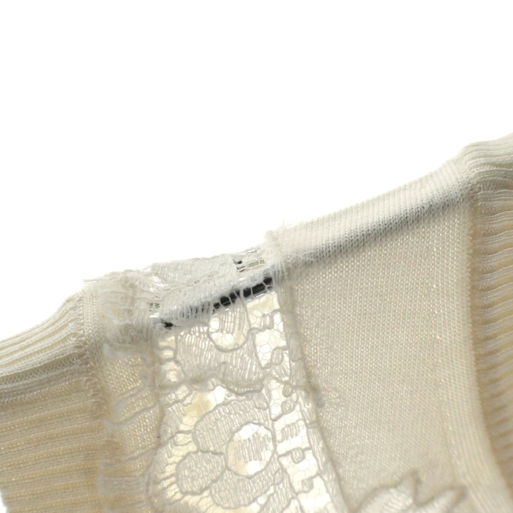 DOLCE & GABBANA(ドルチェアンドガッバーナ) シルク レース切り替え ノースリーブニット セーター ホワイト レディース FH875K
