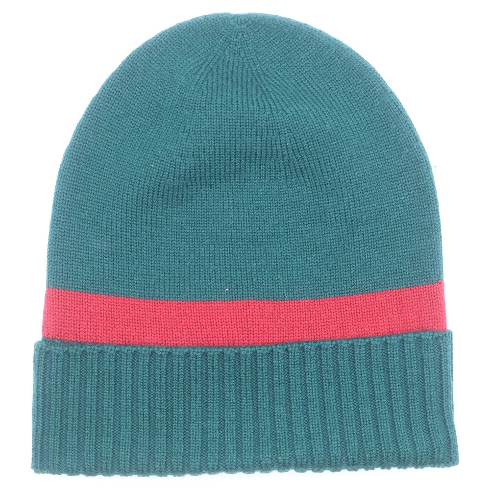 GUCCI(グッチ) ダブルG ニット帽 グリーン×レッド 494598