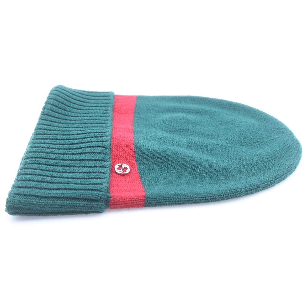 GUCCI(グッチ) ダブルG ニット帽 グリーン×レッド 494598